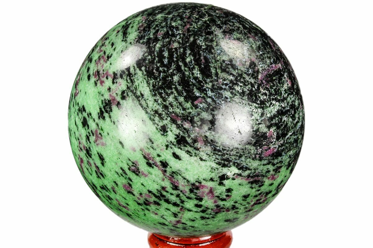 3.1" Polished Ruby Zoisite Sphere Tanzania For Sale (112514