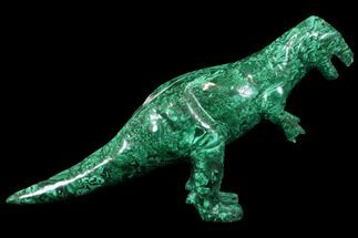 Polished Malachite Dinosaur Sculpture - Congo #113390