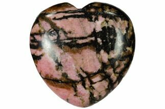 1.6" Polished Rhodonite Heart - Crystal #115454
