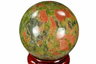 Polished Unakite Sphere - Canada #116127