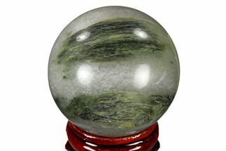 1.6" Polished Green Hair Jasper Sphere - China - Crystal #116231