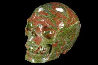 Carved, Unakite Skull - South Africa #118109