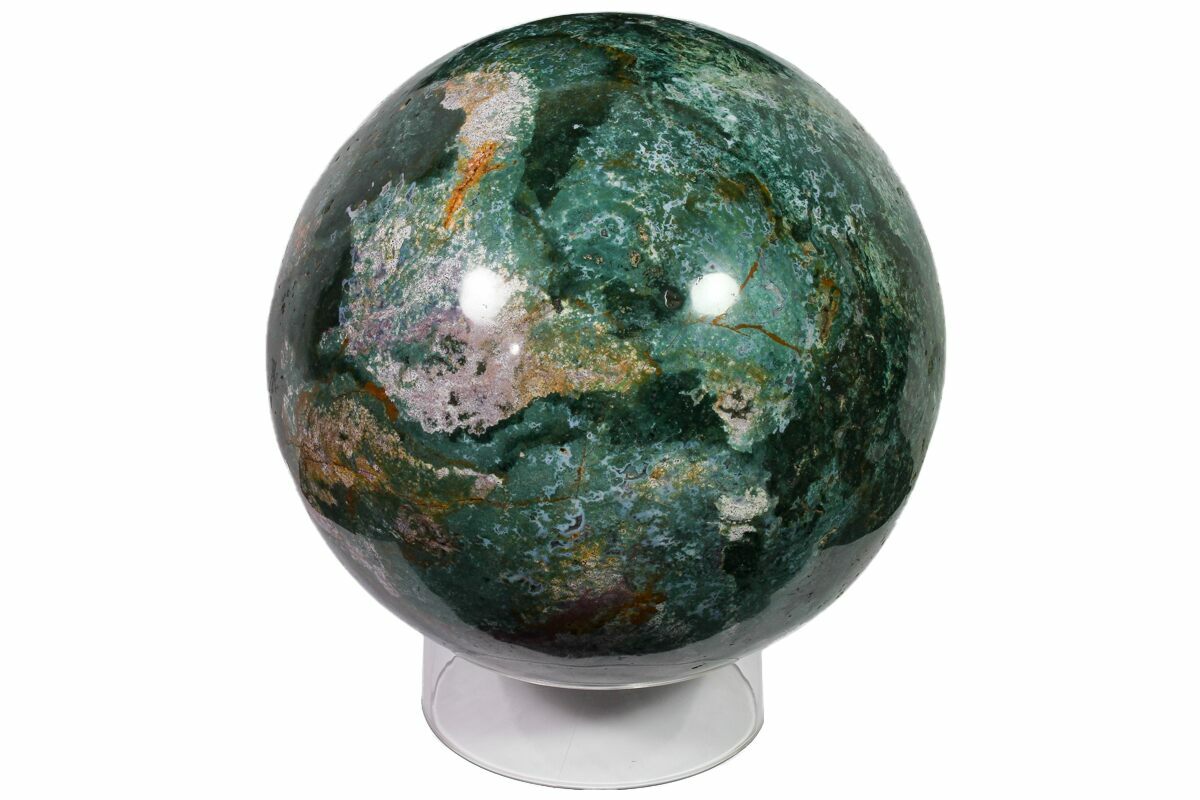 Massive 106 Green Ocean Jasper Sphere 64 Lbs For Sale 118700