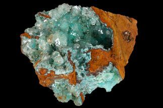 Calcite Encrusted Fibrous Aurichalcite Crystals - Mexico #119194