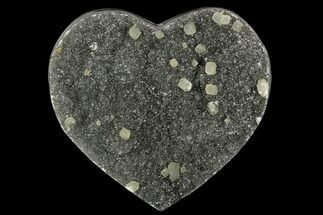 Silvery Druzy Quartz Heart - Uruguay #121402