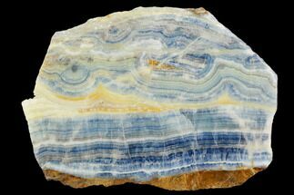 Polished Slab Of Blue Scheelite Calcite - Erzurum, Turkey #129077