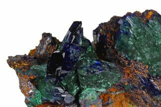 Azurite Crystals with Malachite - Morocco #129092