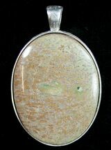 Green Agatized Dinosaur Bone Pendant #9359