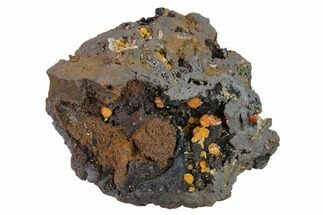 Vanadinite Crystals on Botryoidal Goethite - Mibladen, Morocco #133879