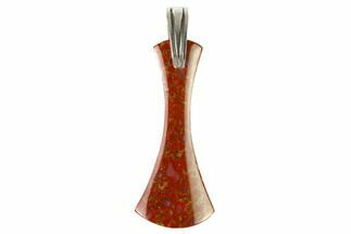 Ruby Red Dinosaur Bone (Gembone) Axe Pendant #146259