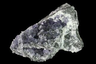 3.2" Purple Cuboctahedral Fluorite Crystals on Quartz - China - Crystal #147076