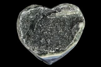 3.2" Silvery Quartz Heart - Uruguay - Crystal #123726