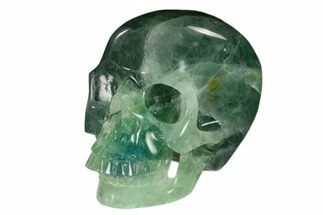 Realistic, Carved Green Fluorite Skull - Fluorescent! #150907