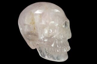 3" Realistic, Polished Brazilian Rose Quartz Crystal Skull - Crystal #151068