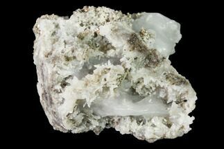 1.2" Native Silver Formation in Calcite - Morocco - Crystal #152580