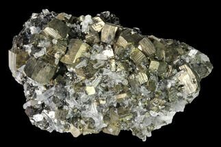 Cubic Pyrite, Sphalerite and Quartz Association - Peru #149706