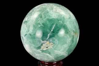 3.7" Polished Green Fluorite Sphere - Mexico - Crystal #153377