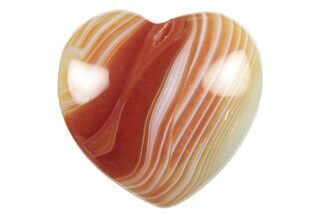 Polished Banded Carnelian Agate Hearts #155371