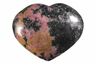 3.3" Polished Rhodonite Heart - Madagascar - Crystal #160455