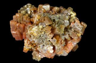 1.25" Vanadinite and Calcite Crystal Association - Apex Mine, Mexico - Crystal #165336