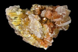 Vanadinite and Calcite Crystal Association - Apex Mine, Mexico #165314