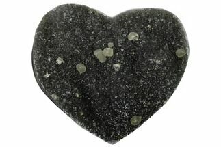 Silver Druzy Quartz Heart - Uruguay #123732