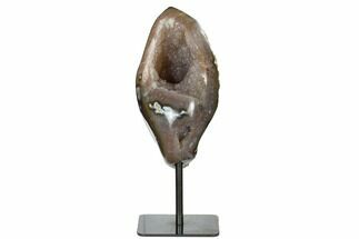 Amethyst Geode Section on Metal Stand - Light Purple Crystals #171880