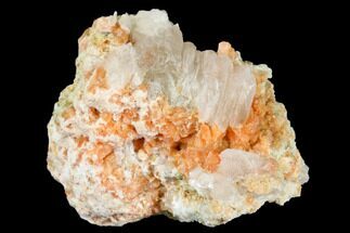 1.5" Red-Orange Stilbite Crystal Cluster with Calcite - Peru - Crystal #173298
