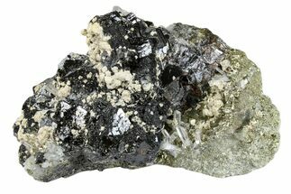5.7" Cubic Pyrite, Sphalerite and Quartz Crystal Association - Peru - Crystal #173419