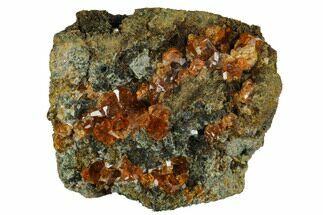 1.85" Grossular Garnet Cluster on Hedenbergite - Vesper Peak, WA - Crystal #175448