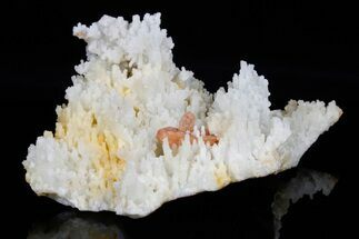 Peach Stilbite Crystals on Sparkling Quartz Chalcedony - India #176835
