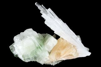 Scolecite Crystal Spray with Apophyllite and Stilbite - India #177524