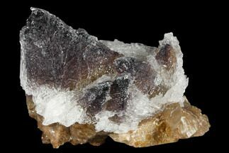 Calcite Crystal Cluster with Purple Fluorite (New Find) - China #177576