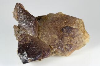 Calcite Crystal Cluster with Purple Fluorite (New Find) - China #177670