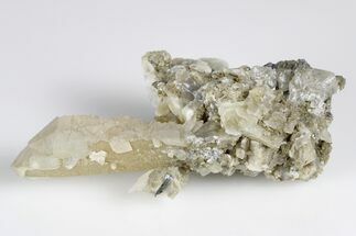 Quartz Crystal Cluster with Calcite & Loellingite -Inner Mongolia #180363