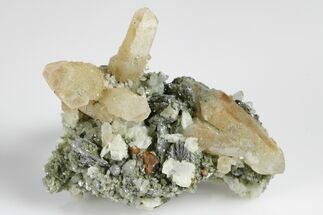 1.95" Quartz, Genthelvite and Loellingite Association - Inner Mongolia - Crystal #180365