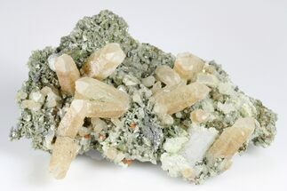 3.6" Quartz, Genthelvite and Loellingite Association - Inner Mongolia - Crystal #180382