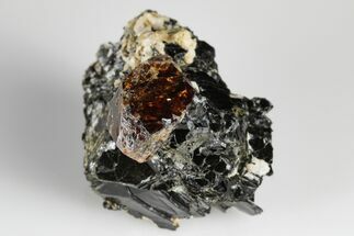 Fluorescent Zircon Crystal in Feldspar & Biotite - Norway #175857