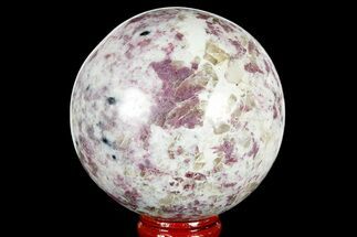 2.85" Polished Rubellite (Tourmaline) & Quartz Sphere - Madagascar - Crystal #182218