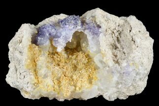2" Purple Fluorite & Chalcedony Geode Section - Fluorescent! - Crystal #182389