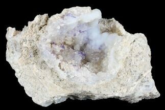 3" Purple Fluorite & Chalcedony Geode Section - Fluorescent! - Crystal #182399