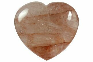 6.2" Polished Hematite (Harlequin) Quartz Heart - Madagascar - Crystal #183367