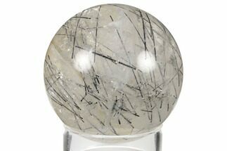 Polished Tourmalinated Quartz Crystal Sphere - Brazil #188886
