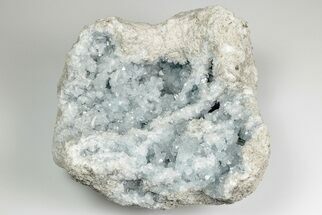 7.3" Sky Blue Celestine (Celestite) Geode Section - Madagascar - Crystal #191227