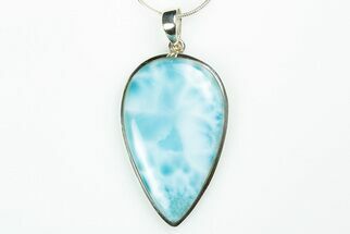 1.6" Stunning, Larimar Pendant  (Necklace) - 925 Sterling Silver  - Crystal #192222