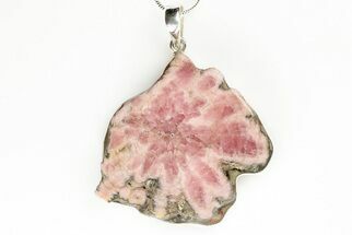 Large, Rhodochrosite Pendant (Necklace) - Sterling Silver #192306