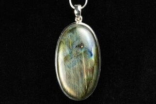 1.8" Brilliant Labradorite Pendant (Necklace) - 925 Sterling Silver   - Crystal #192275
