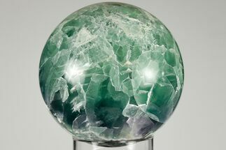 Polished Green & Purple Fluorite Sphere - Mexico #193296