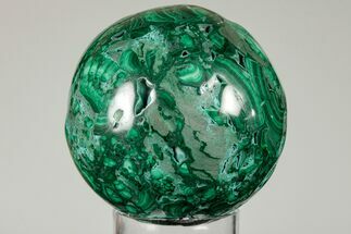 2.1" Flowery, Polished Malachite & Chrysocolla Sphere - Congo - Crystal #193471
