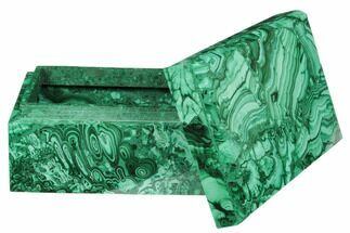 5.9" Wide Malachite Jewelry Box - Congo - Crystal #193647